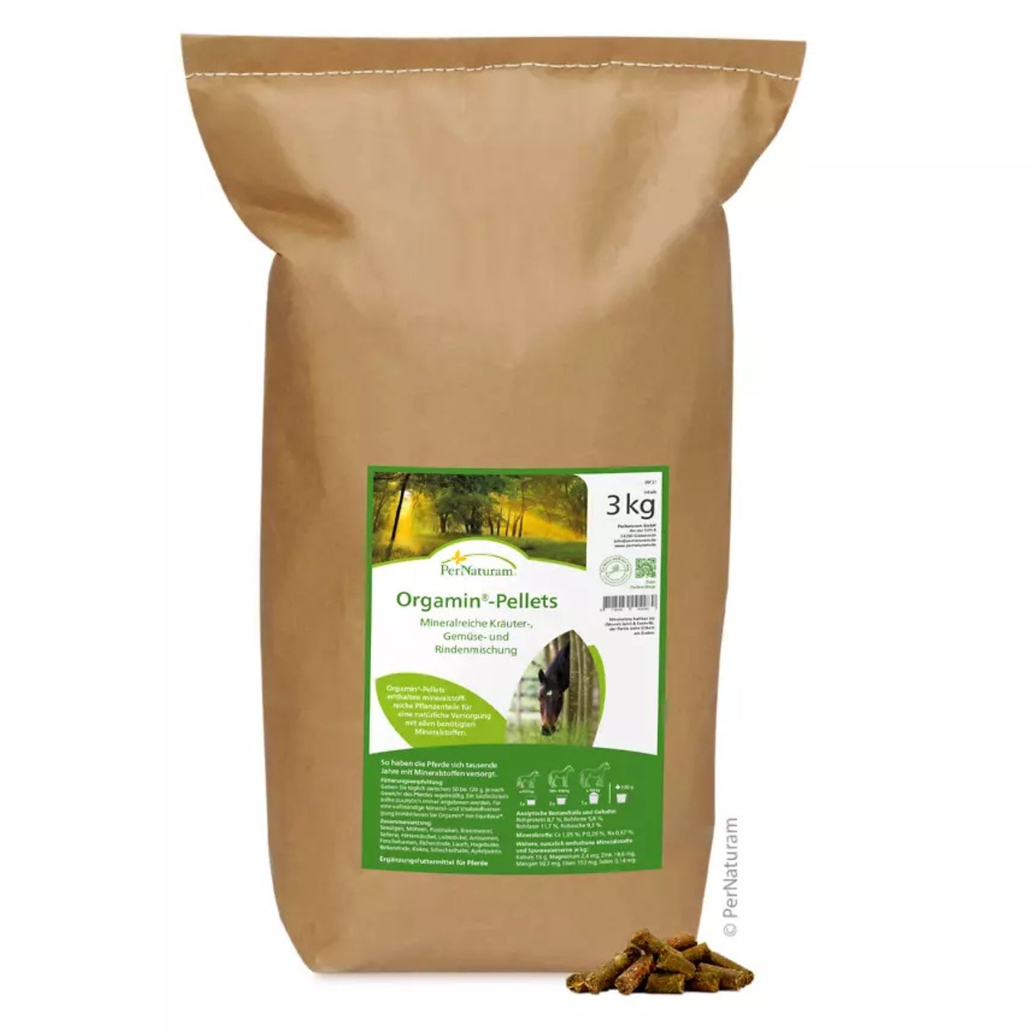 PerNaturam Orgamin-Pellets  Mineralfutter für Pferde 3kg