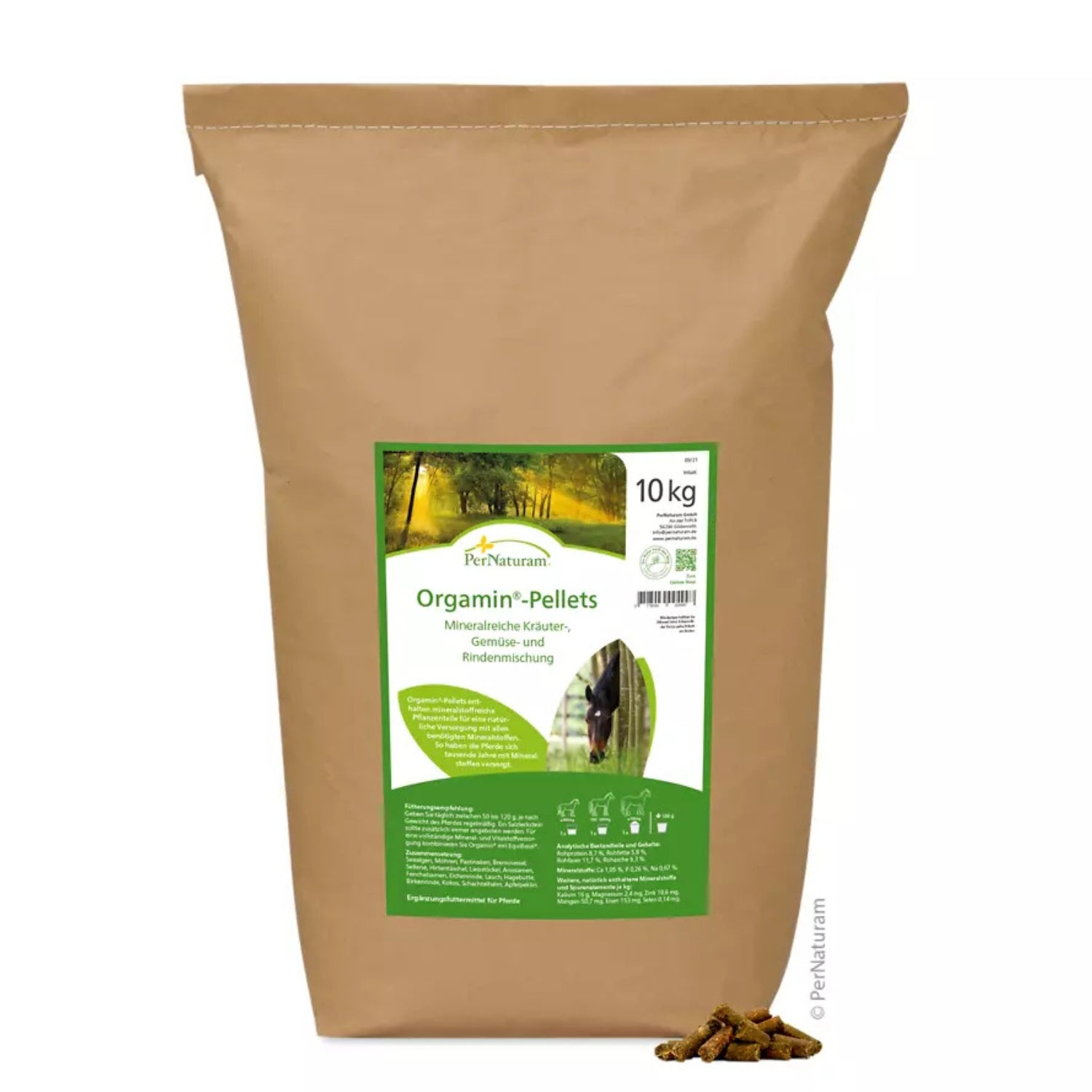 PerNaturam Orgamin-Pellets Mineralfutter für Pferde 10kg