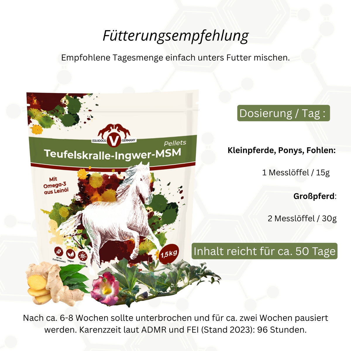 Equidocs Teufelskralle-Ingwer-MSM Pellets 1500g