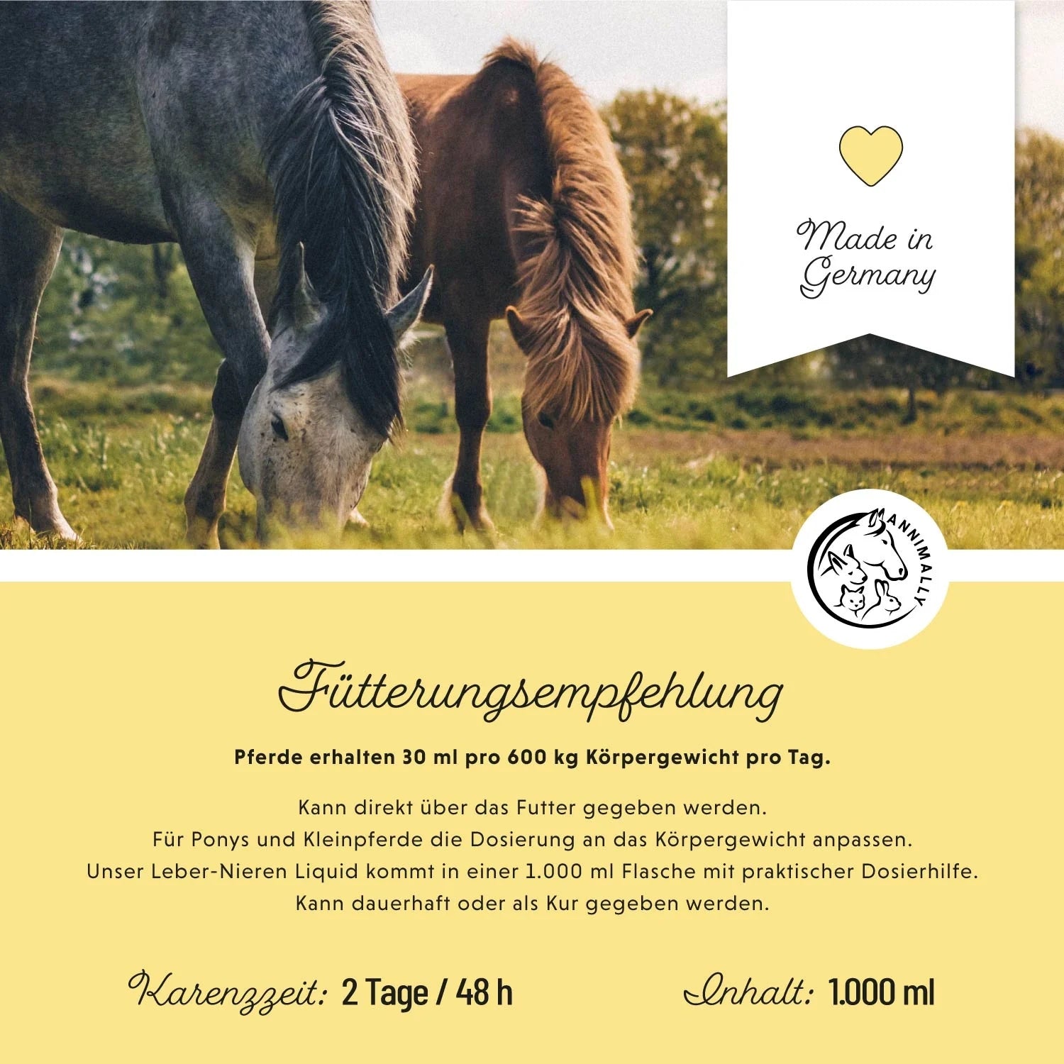 Annimally Leber-Nieren Liquid für Pferde 1000ml