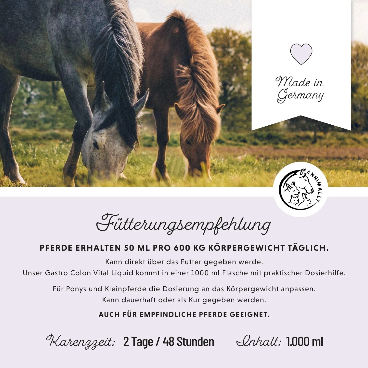 Annimally Magen-Darm Liquid für Pferde 1000ml