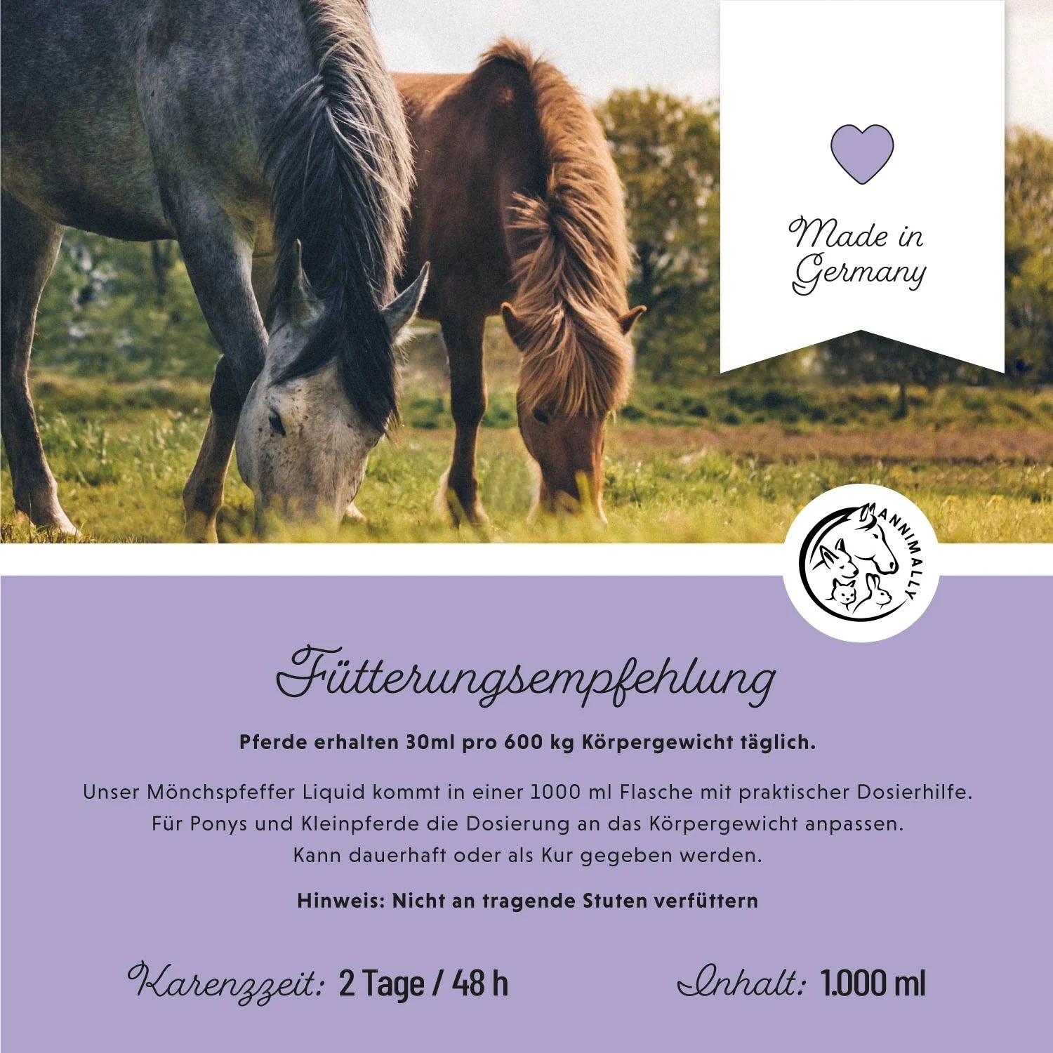 Annimally Mönchspfeffer Liquid für Pferde 1000ml