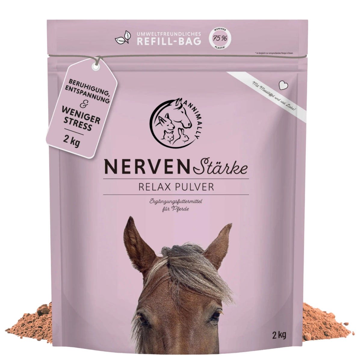 Annimally Nervenstärke Relax Pulver für Pferde Nachfüllpack 2kg