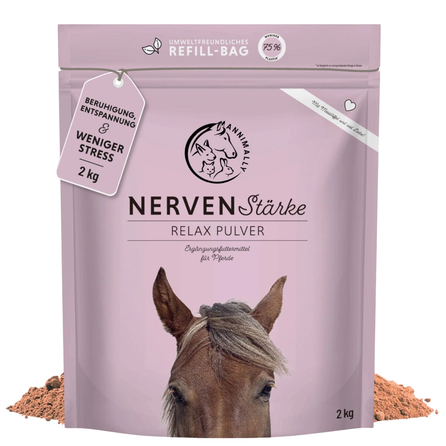 Annimally Nervenstärke Relax Pulver für Pferde Nachfüllpack 2kg
