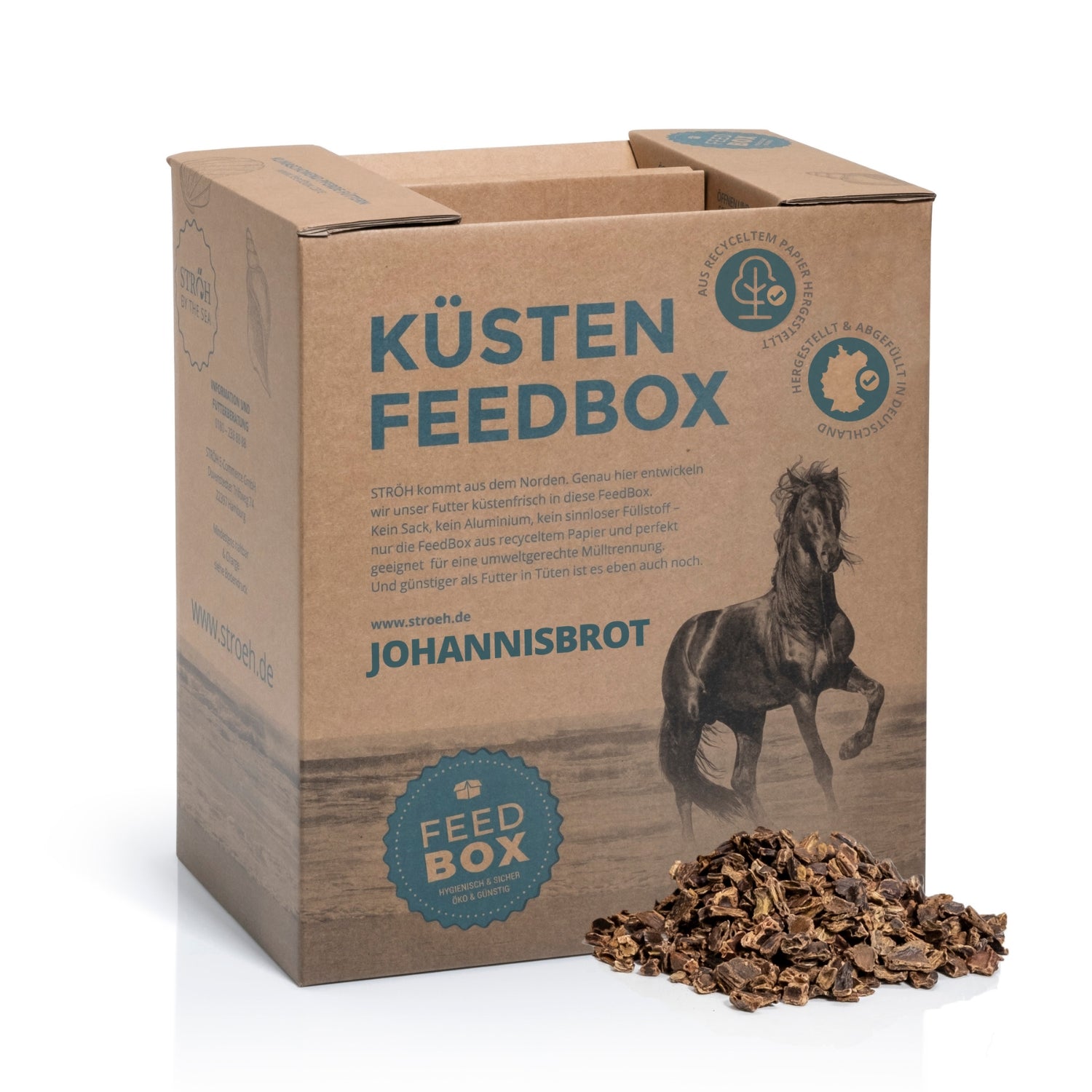 STRÖH Johannisbrot für Pferde Feedbox 7kg