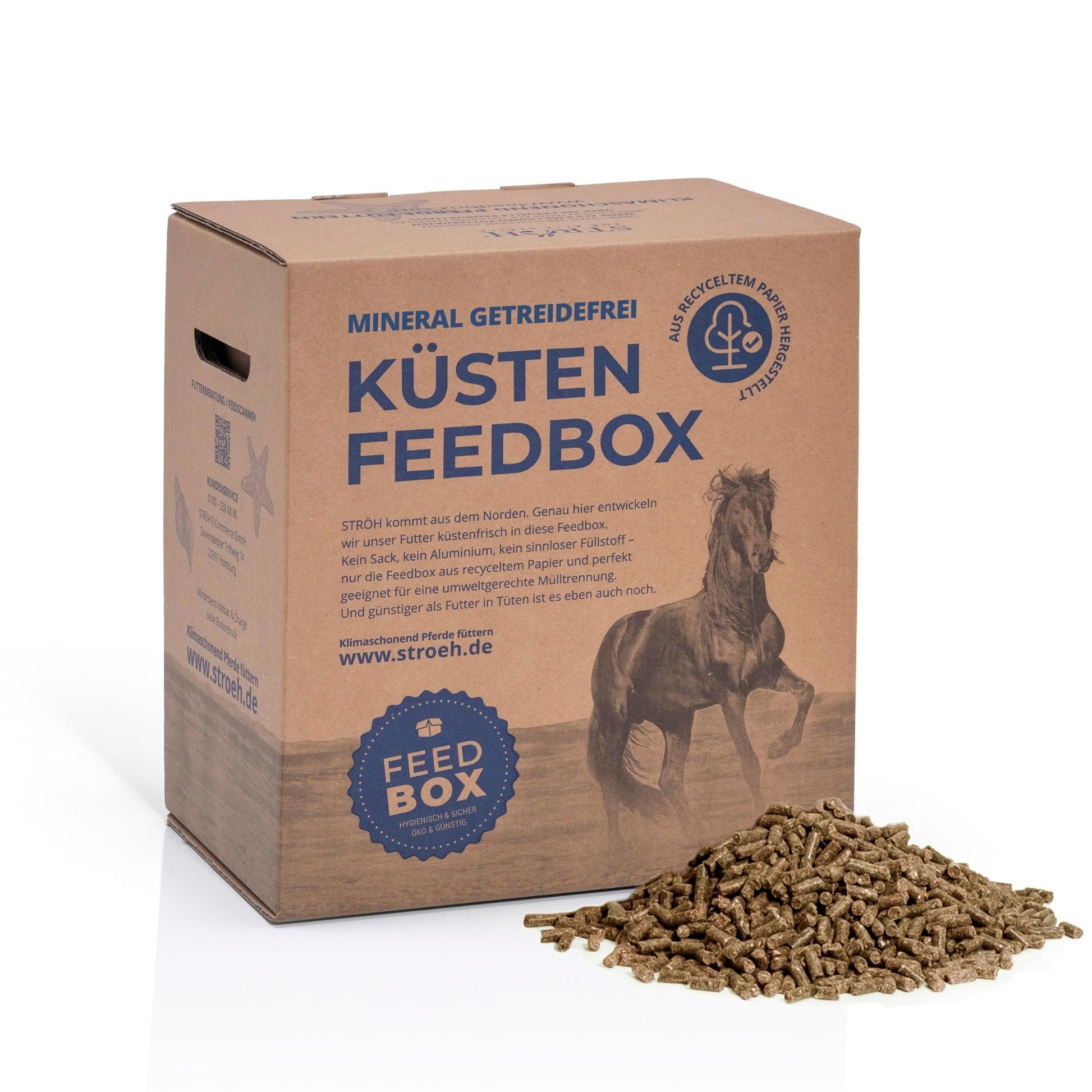 STRÖH Küsten Mineral getreidefrei für Pferde 6kg Feedbox XXS