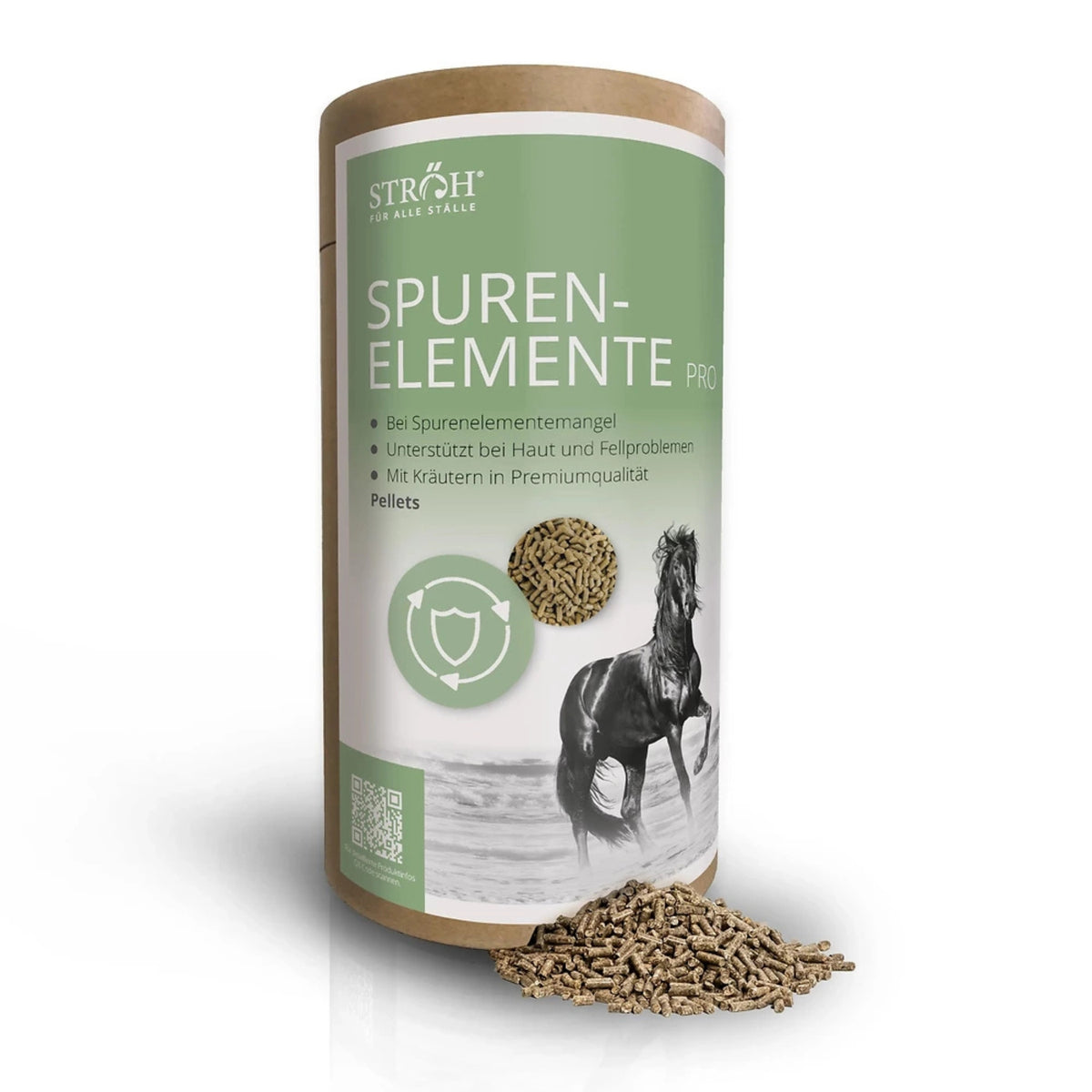 STRÖH Spurenelemente Pro Pellets für Pferde 1,2kg Feedbox Dose MHD 01.01.2027