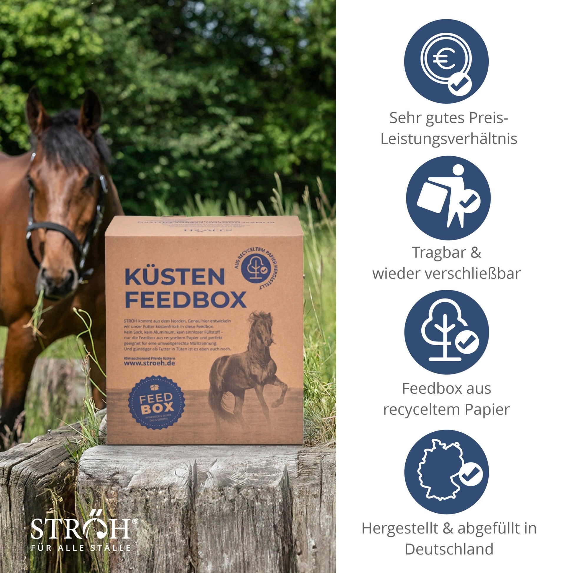 STRÖH Küsten Freizeit Pellet getreidefrei für Pferde 9,5kg