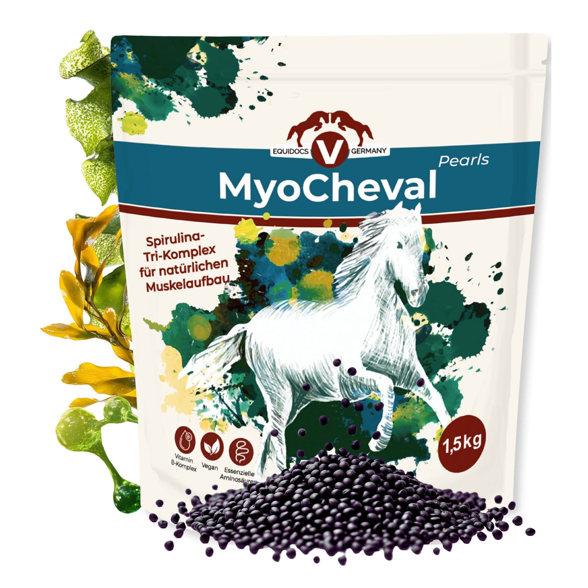 Equidocs MyoCheval Muskelaufbau Pearls für Pferde 1500g B-WARE
