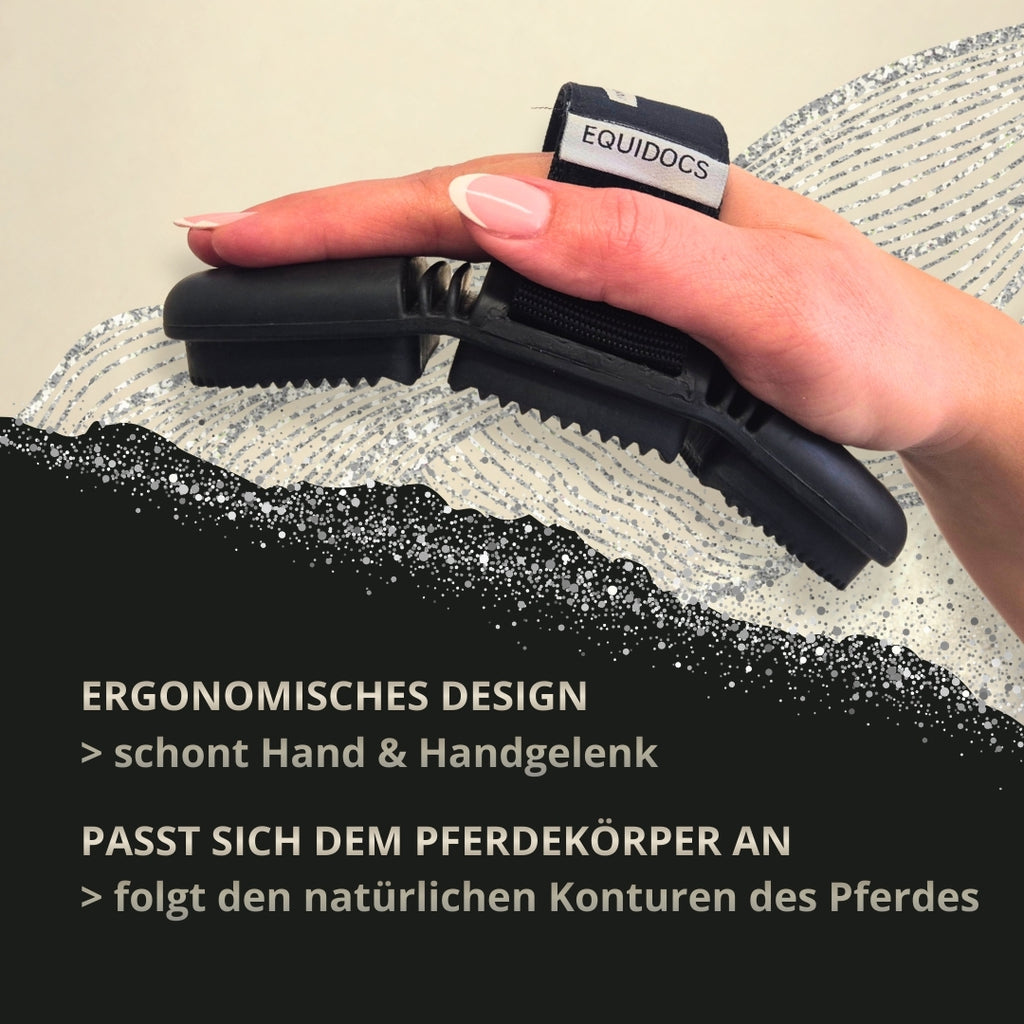 Equidocs Gummistriegel NoirFlex PowerGrip für Pferde