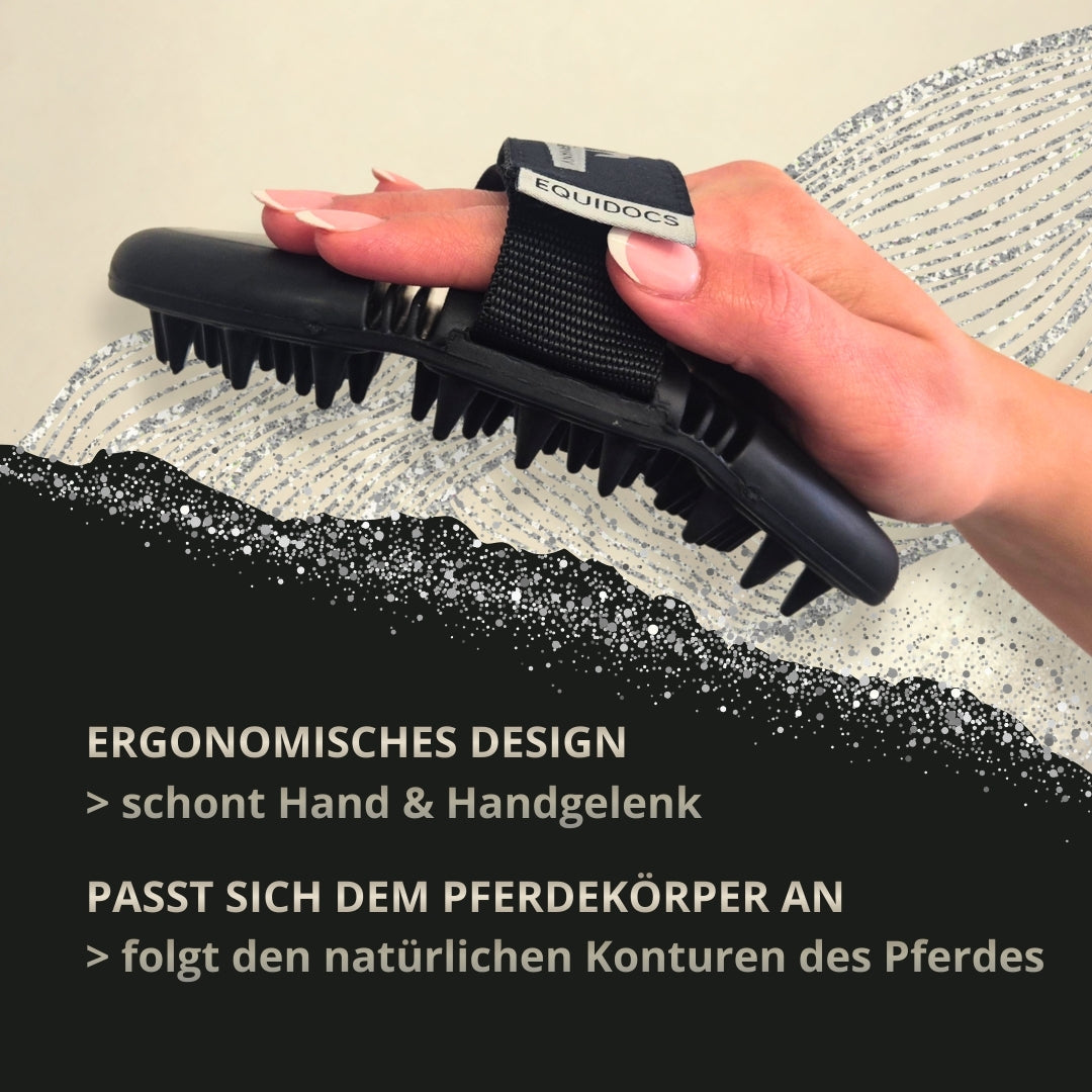 Equidocs Massagestriegel NoirFlex ActiveFlow für Pferde