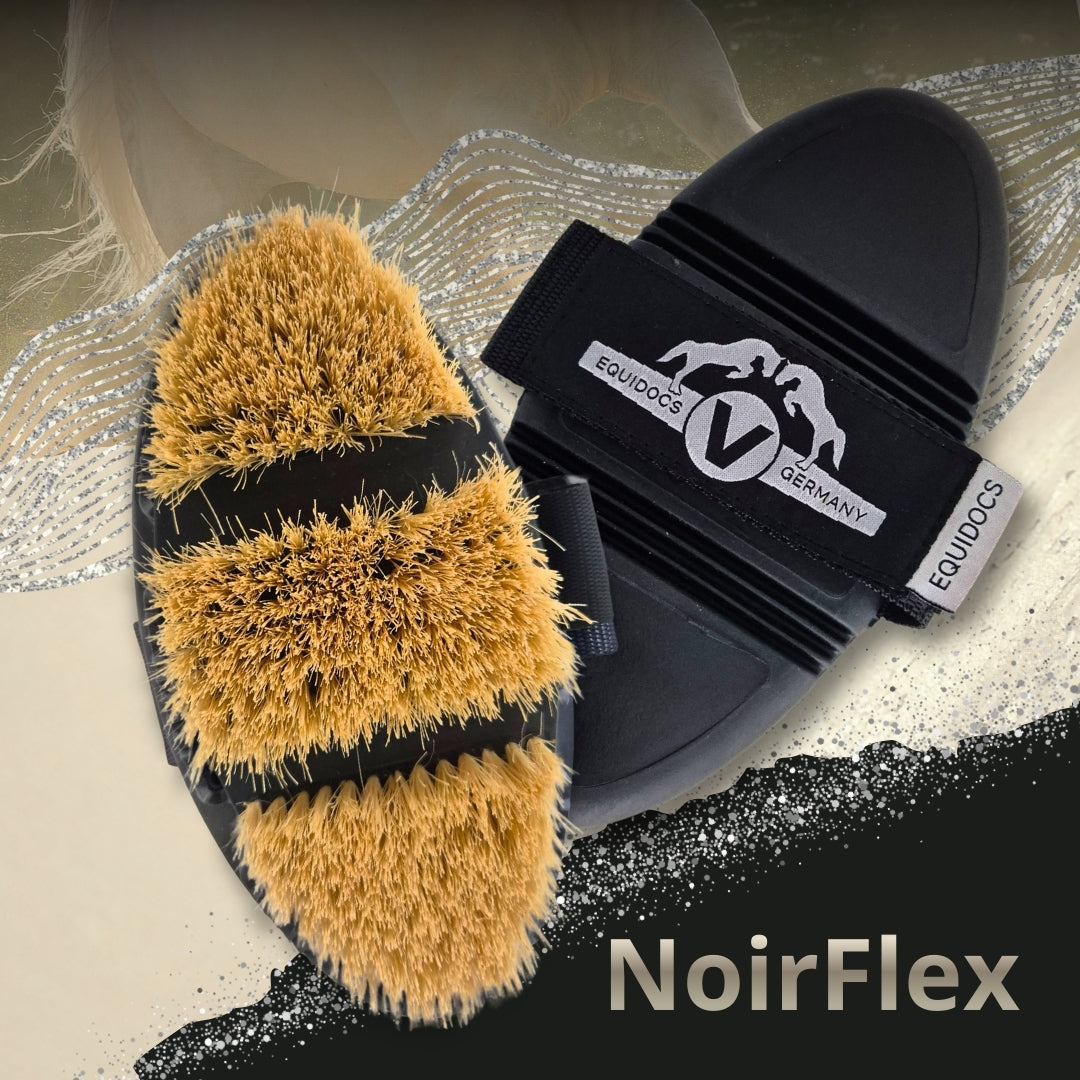 Equidocs Wurzelbürste NoirFlex PurePower für Pferde