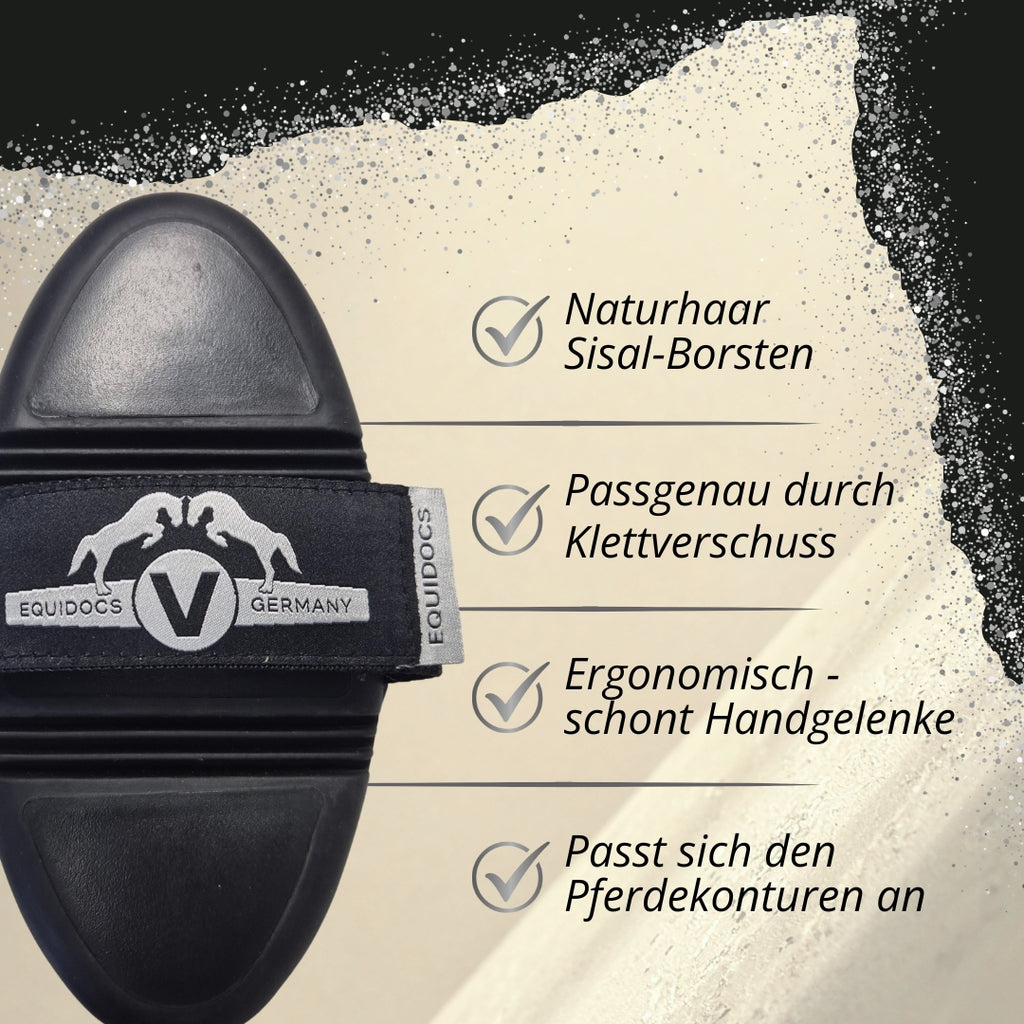 Equidocs Wurzelbürste NoirFlex PurePower für Pferde