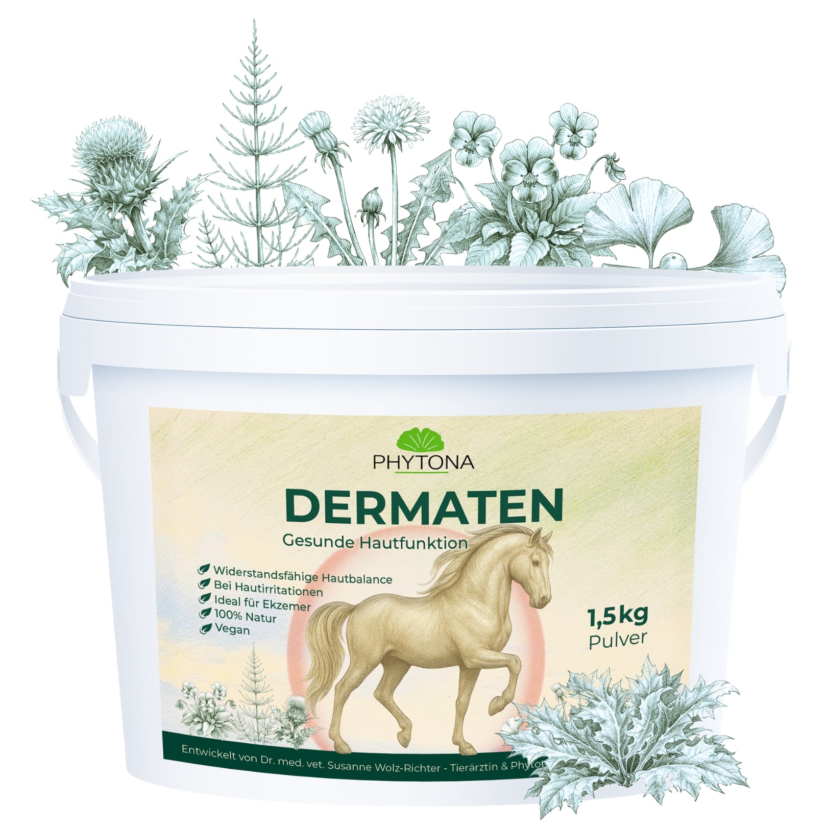 Phytona Dermaten 1500g Pflanzlicher Hautkomplex für Pferde