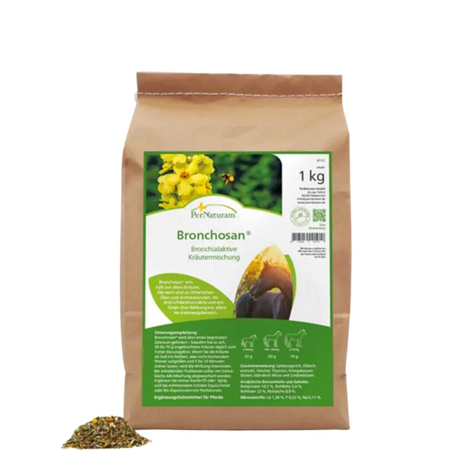 PerNaturam Bronchosan 1 kg Atemwegskräuter für Pferde