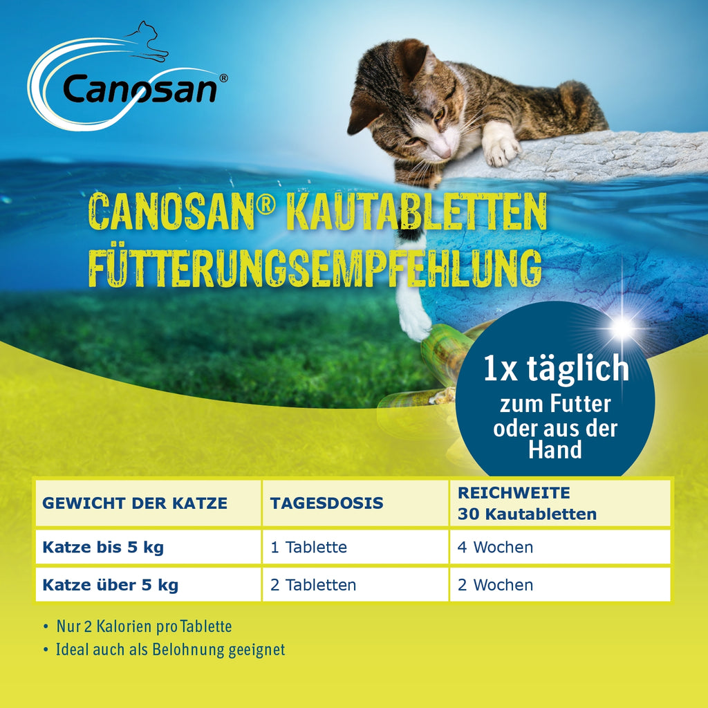 Canosan Kautabletten für Katzen 30 Stk. MHD 31.10.2026