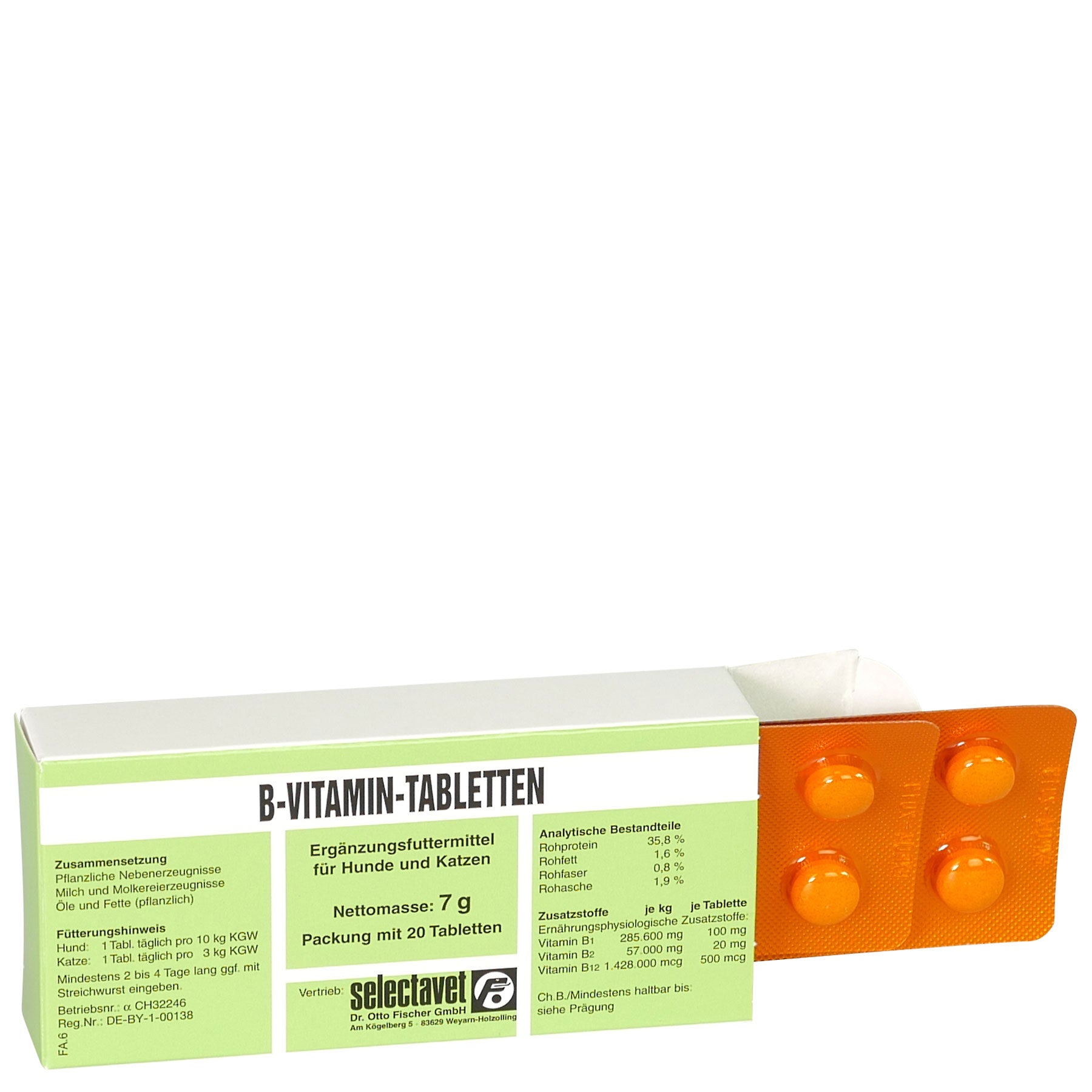 Selectavet B-Vitamin-Tabletten 20 Stk. Hund Katze