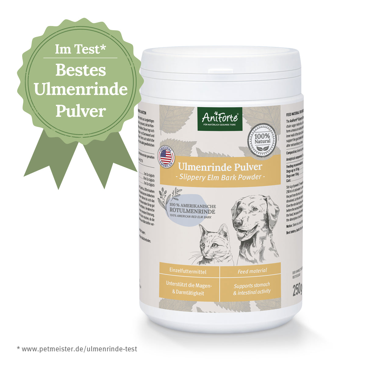 AniForte Ulmenrinde Pulver für Hund und Katze 250g