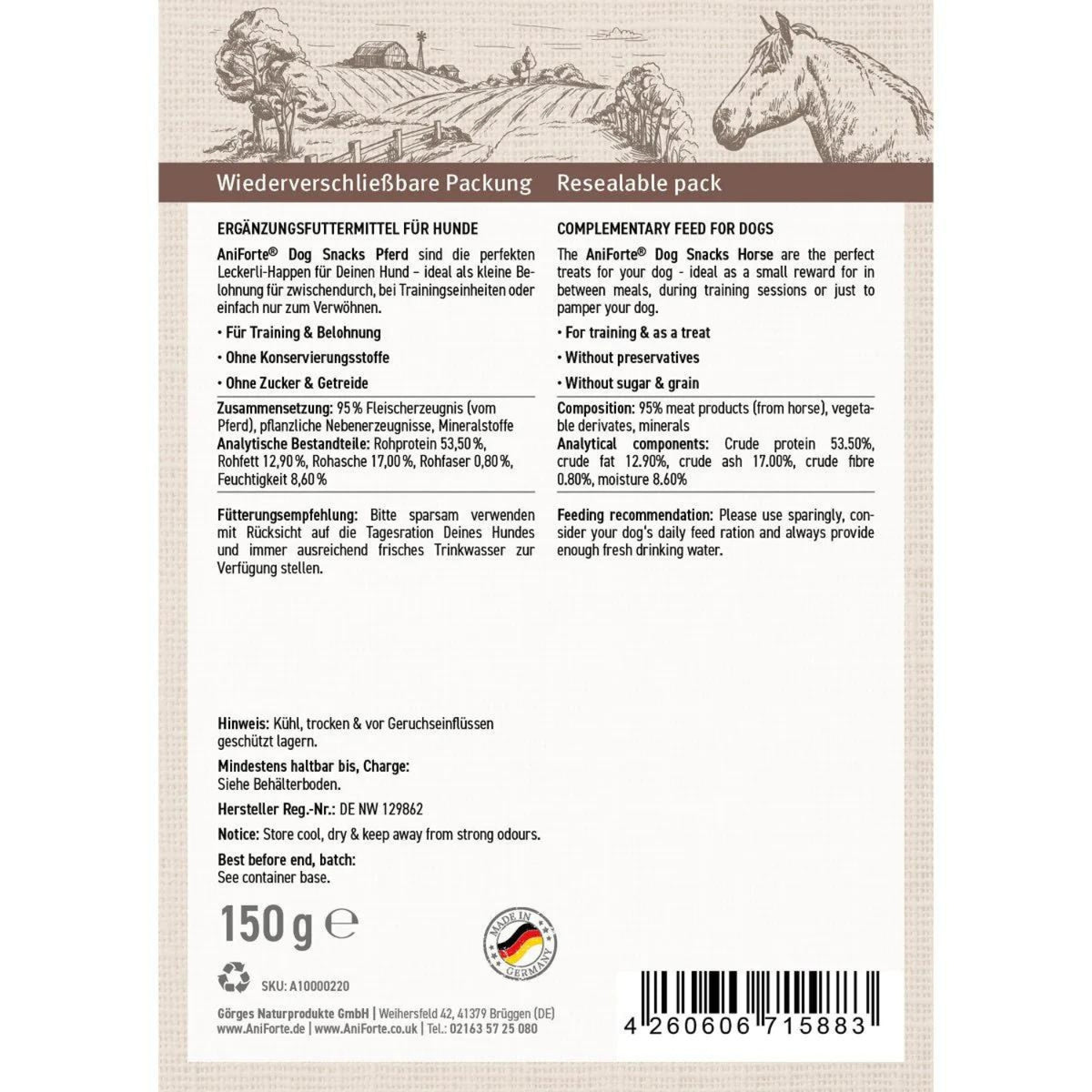AniForte Dog Snacks Pferd 150g