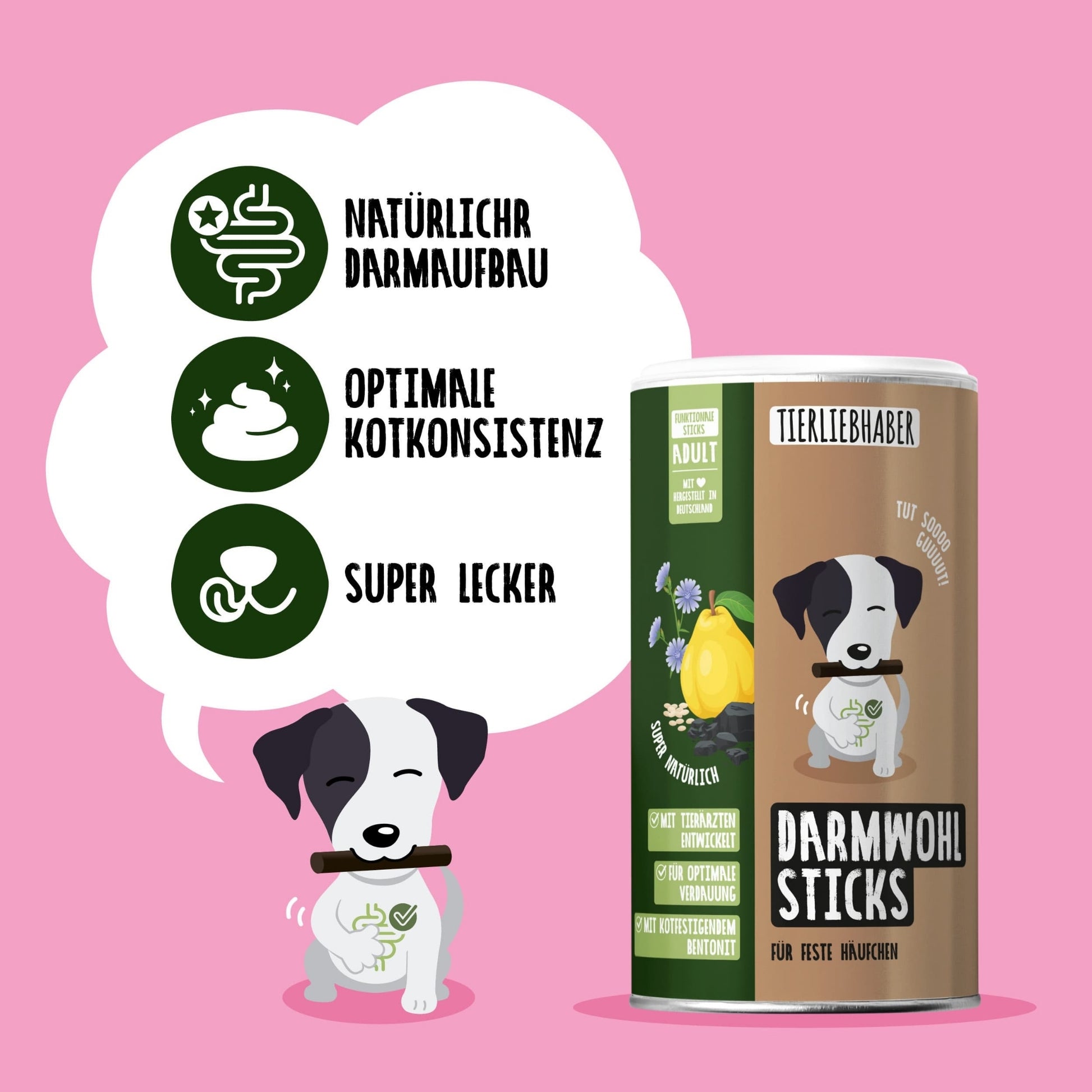 Tierliebhaber Darmwohl Sticks für Hunde 14 Stück