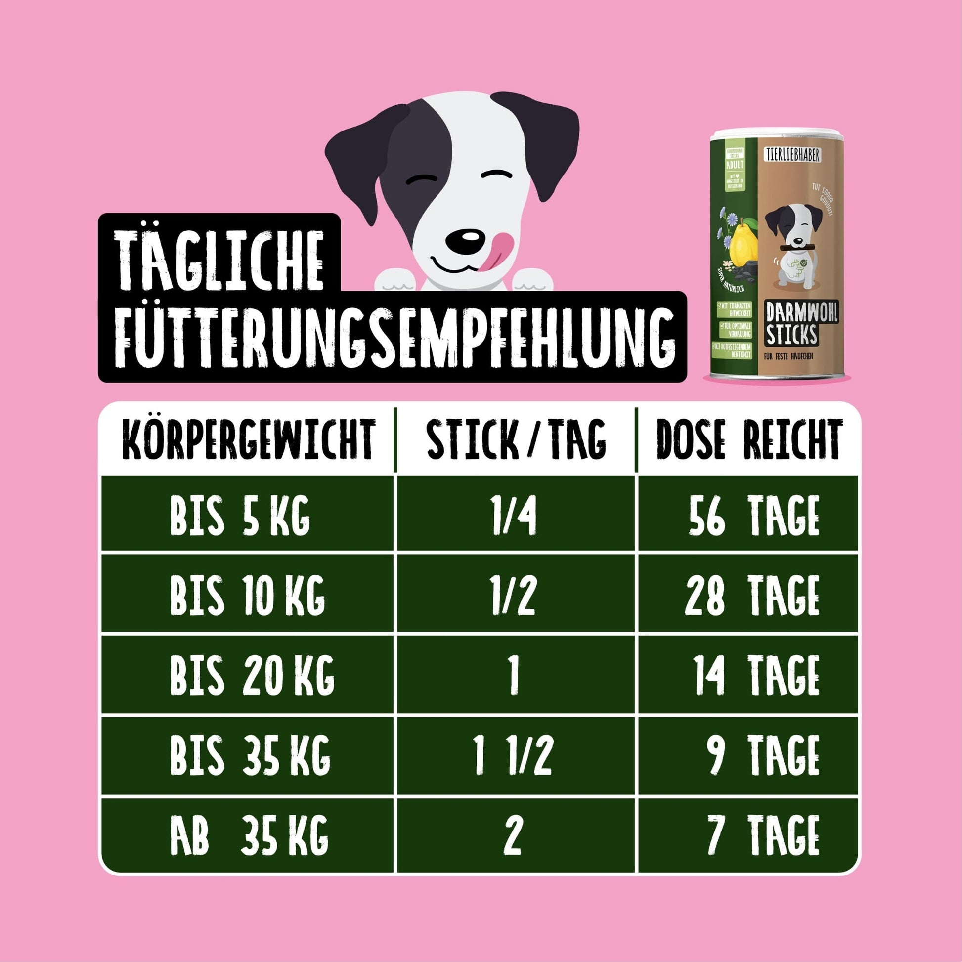 Tierliebhaber Darmwohl Sticks für Hunde 14 Stück