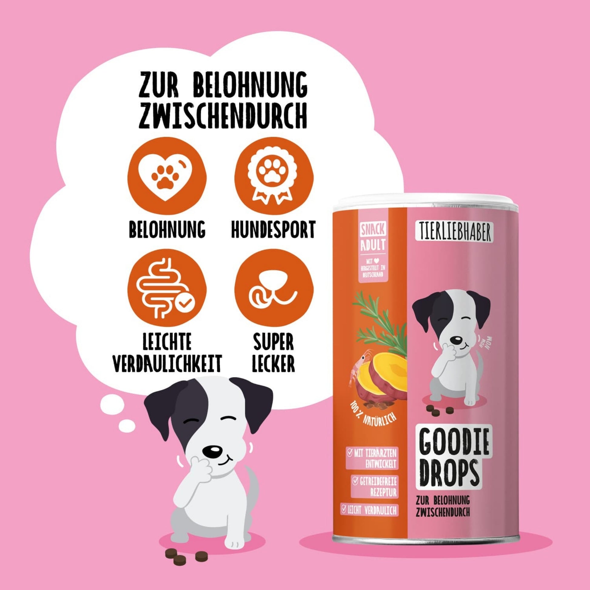 Tierliebhaber Goodie Drops für Hunde 250 g