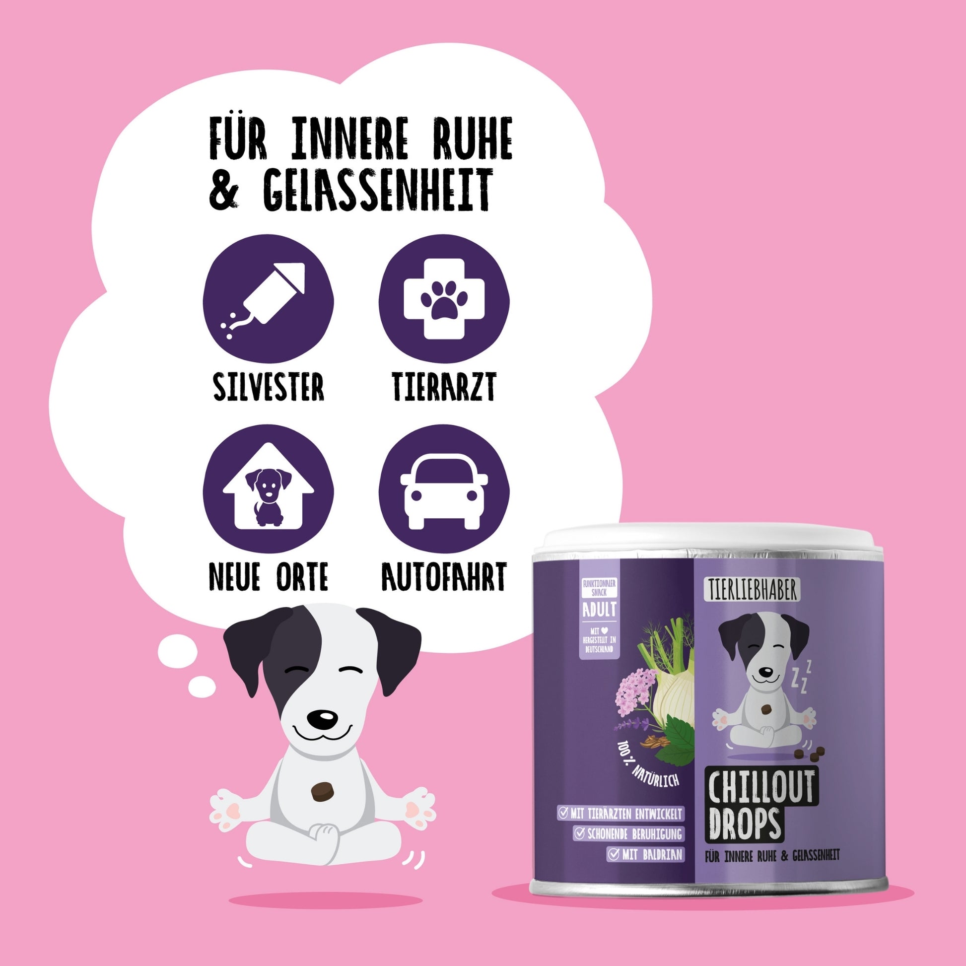 Tierliebhaber Chillout Drops für Hunde 350 g