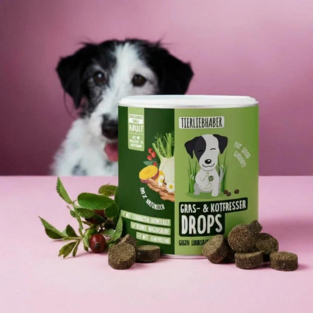 Tierliebhaber Gras & Kotfresser Drops für Hunde 350g