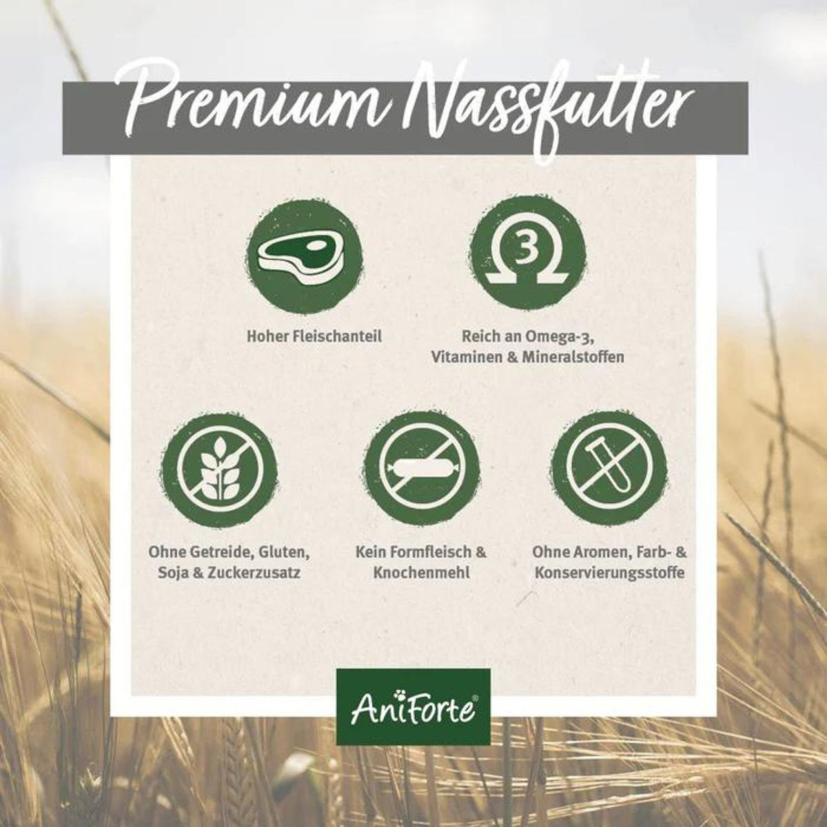 AniForte Nassfutter LandChicken für Hund 6x400g