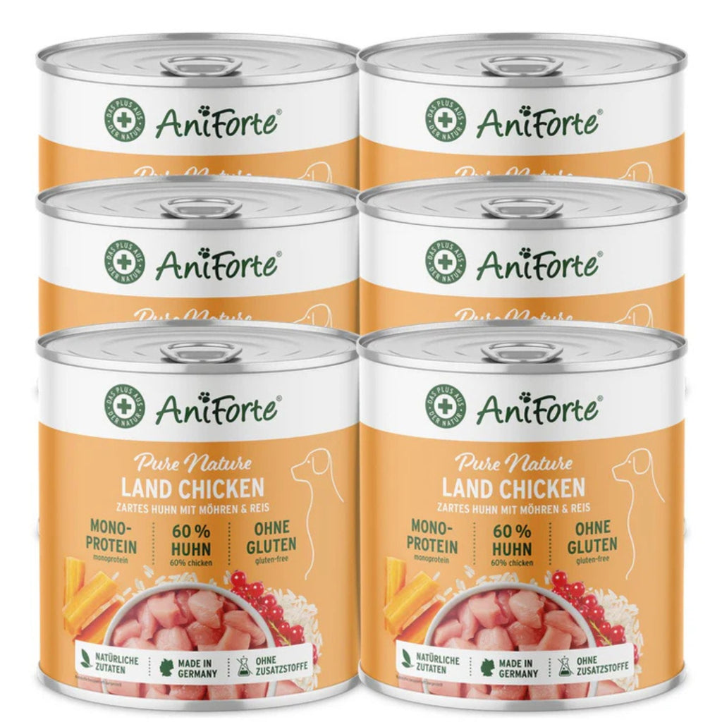 AniForte Nassfutter LandChicken für Hund 6x400g