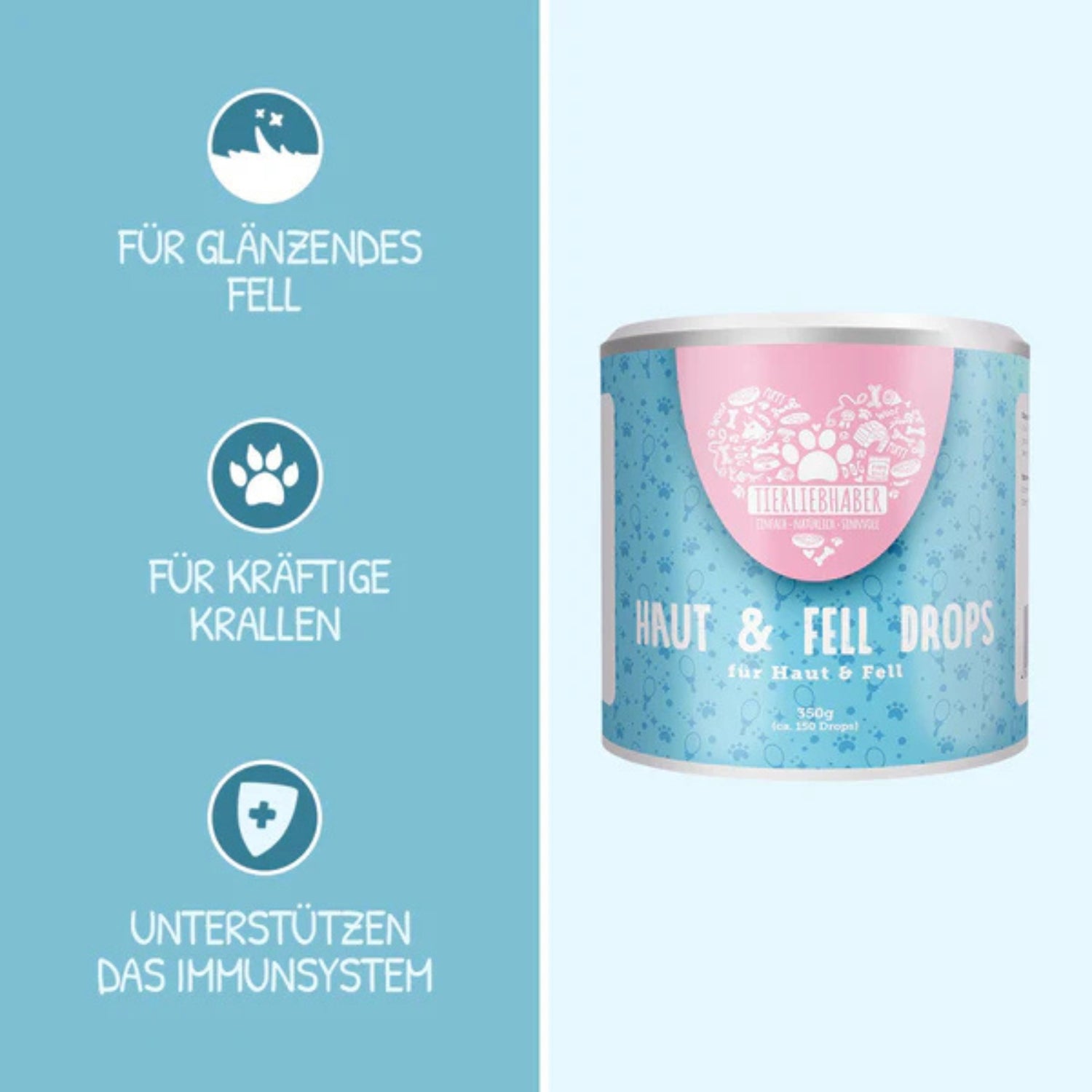 Tierliebhaber Haut und Fell Drops 350g MHD 01.10.2026