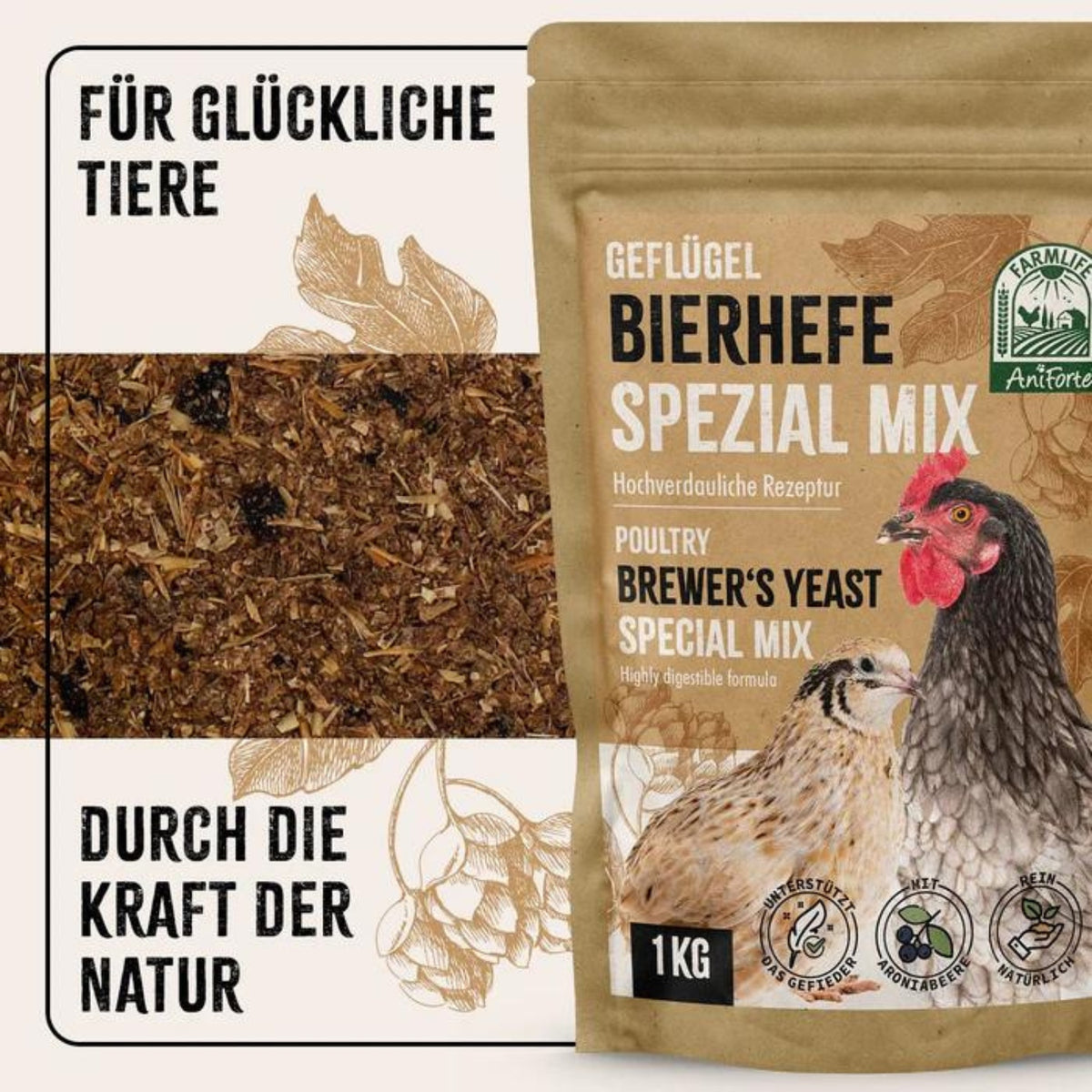 AniForte FarmLife Geflügel Bierhefe Spezial-Mix 1000g