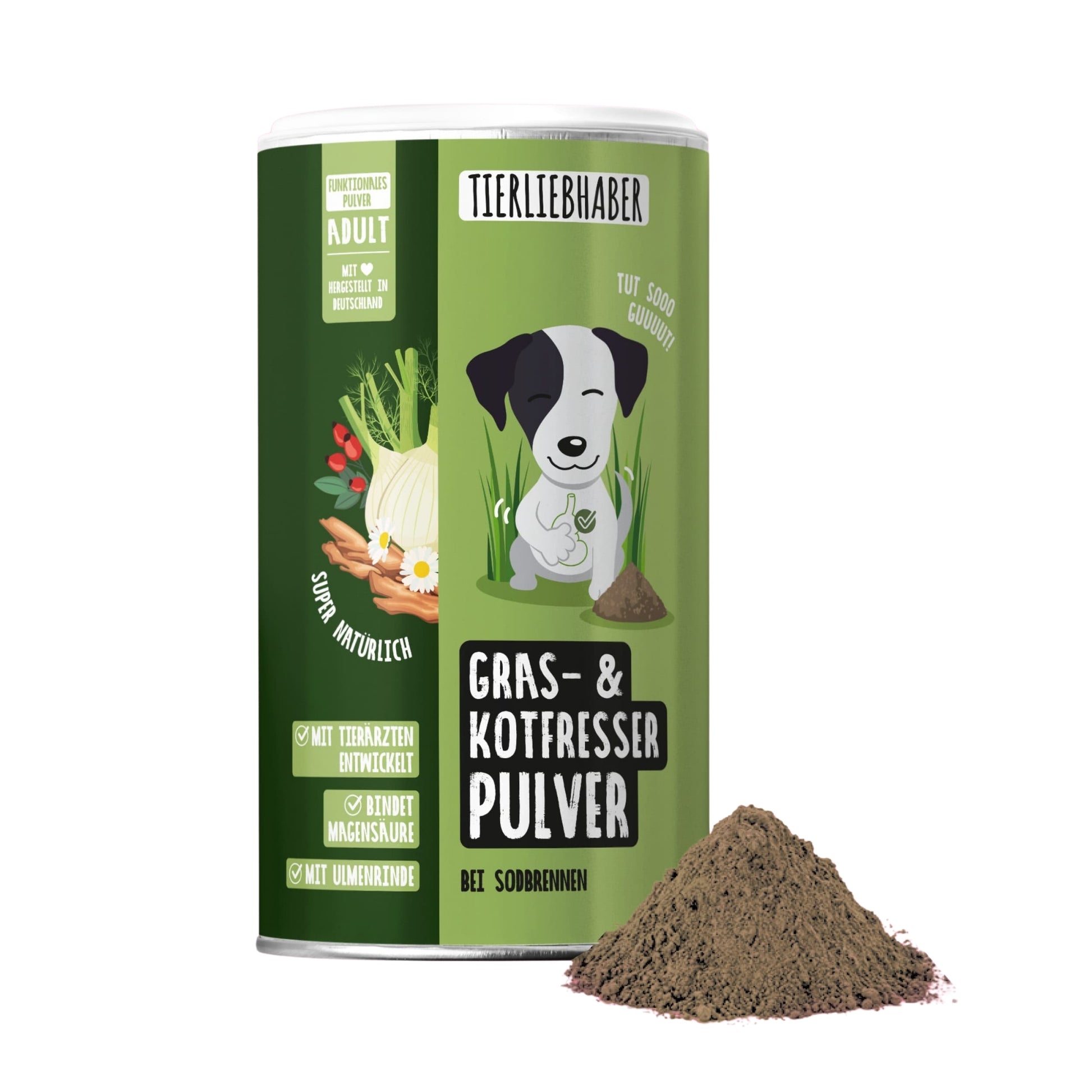 Tierliebhaber Gras & Kotfresser Pulver für Hunde 200g