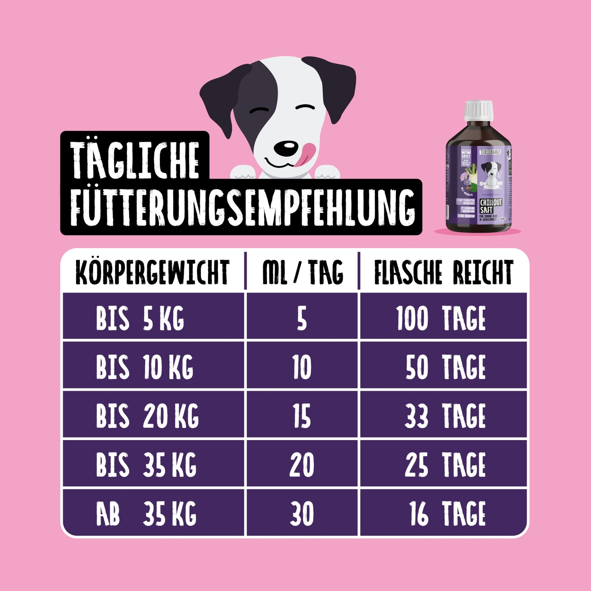 Tierliebhaber Chillout Saft für Hunde 500ml