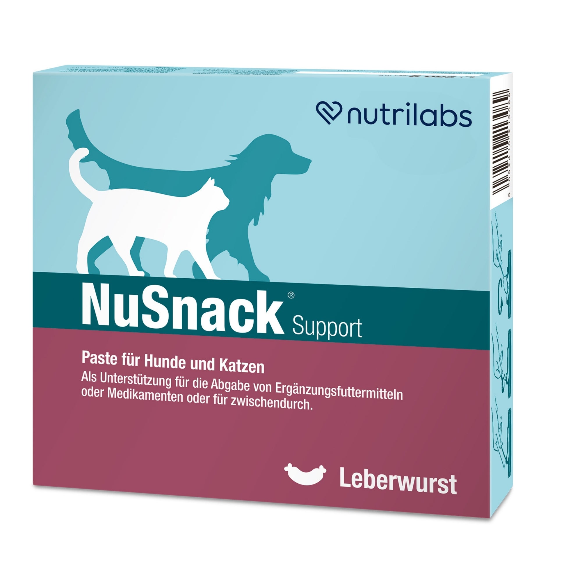 NutriLabs NuSnack Support Leberwurst für Hunde u. Katzen 25 x 10g